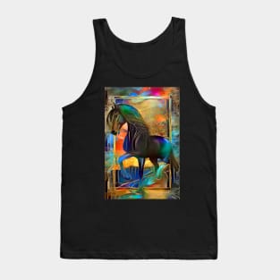 "Bad boy" black thoroughbred horse. Friesian Stallion, Fresian Tank Top